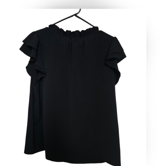 Melrose and Market Black Ruffle Cap Sleeve Top Womens XL - Picture 3 of 5